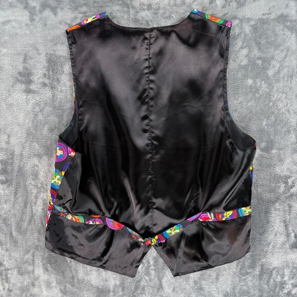 VINTAGE 1993 LOONEY TUNES MANIA 100% SILK VEST Men XL Bugs Taz Daffy Marvin - Picture 2 of 8